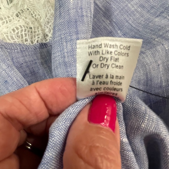 Miguelina One- Shoulder Blue & White Lace Dress Size Small - Beautiful - Picture 10 of 10